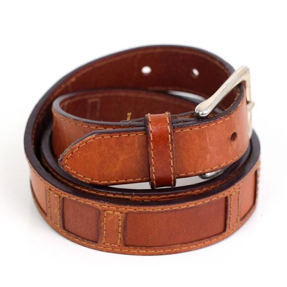 Fossil TAN BROWN GENUINE LEATHER 1"Wd CASUAL DRESS WOMEN'S BELT Sz M (P23 - Picture 6 of 13